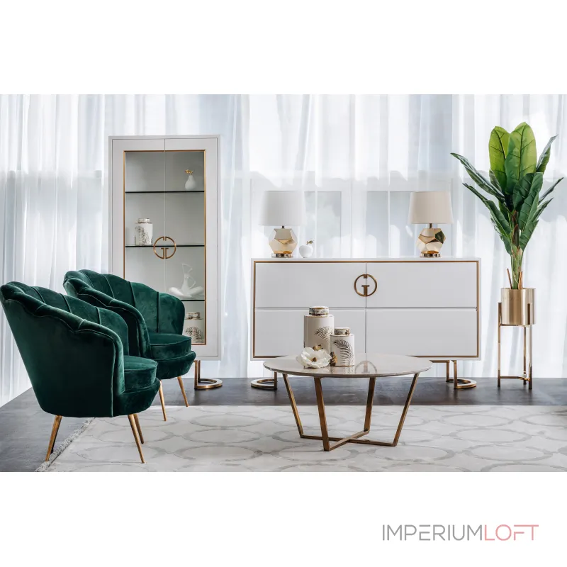 Стол журнальный овальный (искусственный мрамор) 30B-855-1 от ImperiumLoft