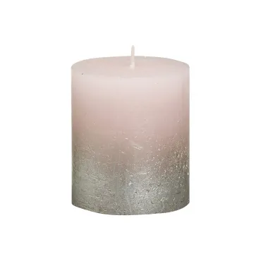 Свеча декоративная розовая с серебром 103668630304