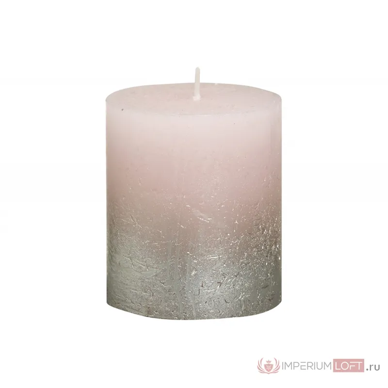 Свеча декоративная розовая с серебром 103668630304 от ImperiumLoft