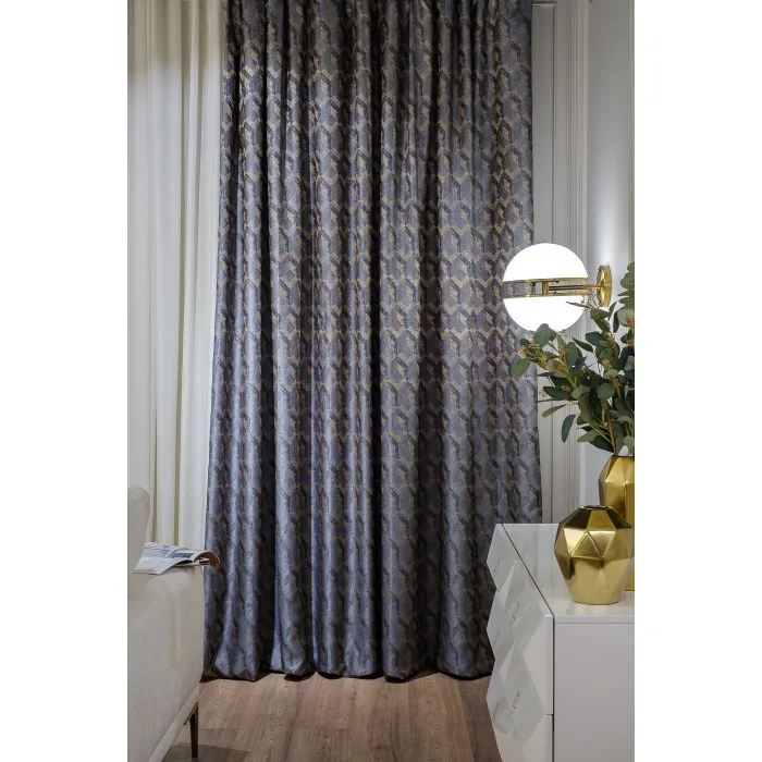 121GD-TON09-PORT GOL Портьера MODENA голубая 275*260см от ImperiumLoft