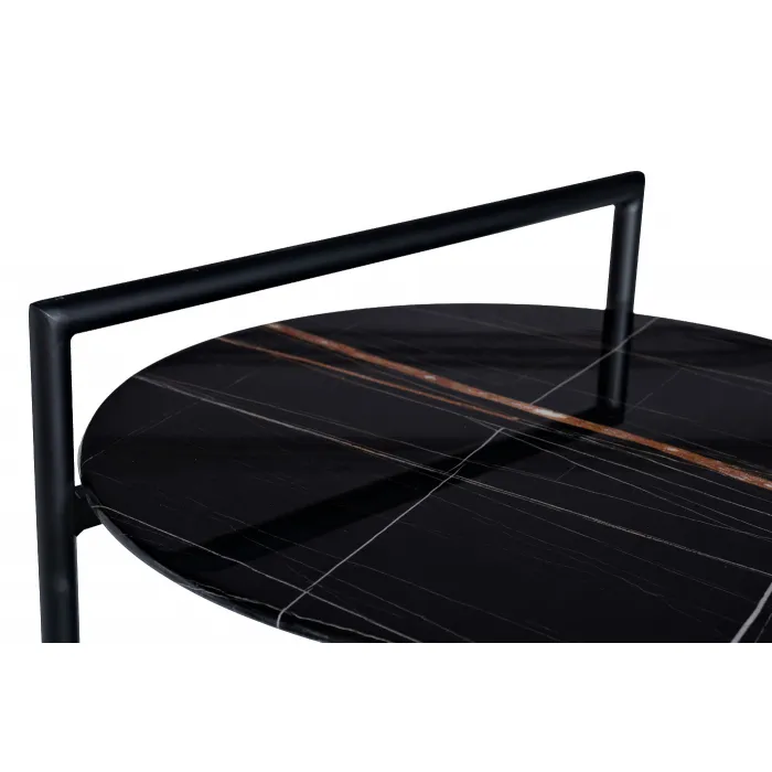30B-871 BL Стол журнальный d55*60cм с полкой, черный от ImperiumLoft