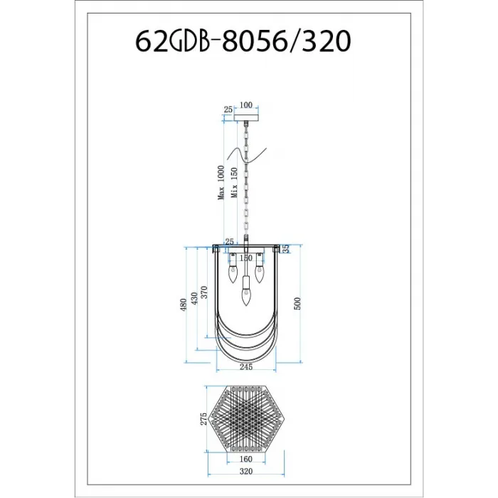Люстра подвесная изящная 62GDM-8056-320 от ImperiumLoft