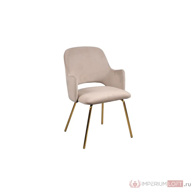 Кресло велюровое серо-бежевое на металлических ножках 30C-1231 GRB от ImperiumLoft