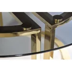 47ED-GDCT002 Стол журнальный GardaDecor темн.стекло/зол d100*45