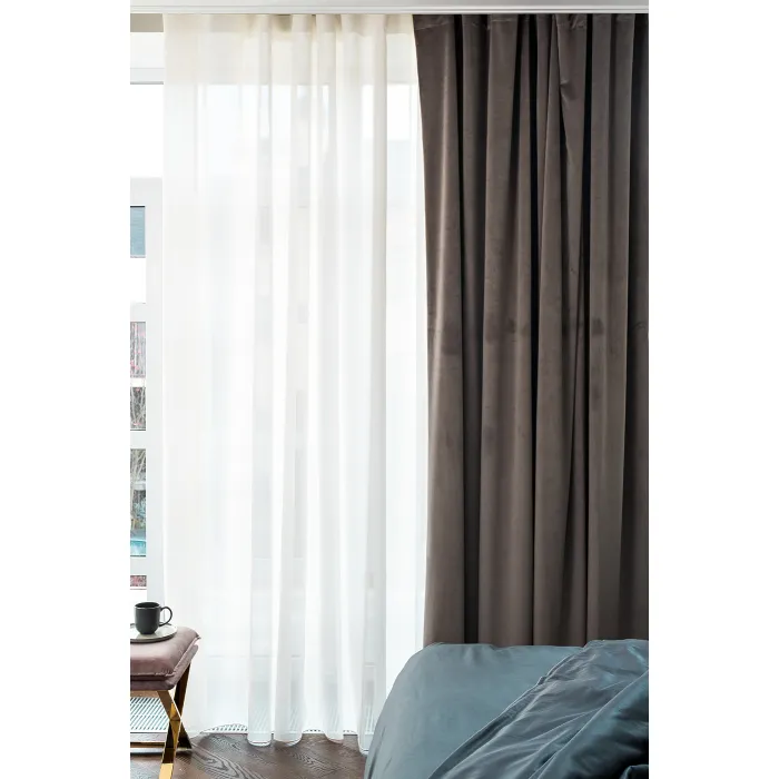 115KRT-282605-TUL CREM Тюль Ницца кремовый, 275*320 от ImperiumLoft
