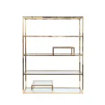 GY-SH8005GOLD Стеллаж стекло прозр./золото 140*38*180 см от ImperiumLoft