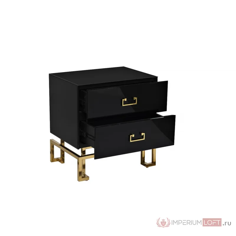 KFG059 Тумба c 2-мя ящиками черная/золото 55*40*58см от ImperiumLoft