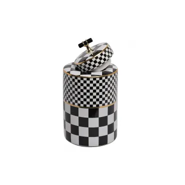 55RD4395M Ваза керамическая с крышкой Chess d15*26см от ImperiumLoft