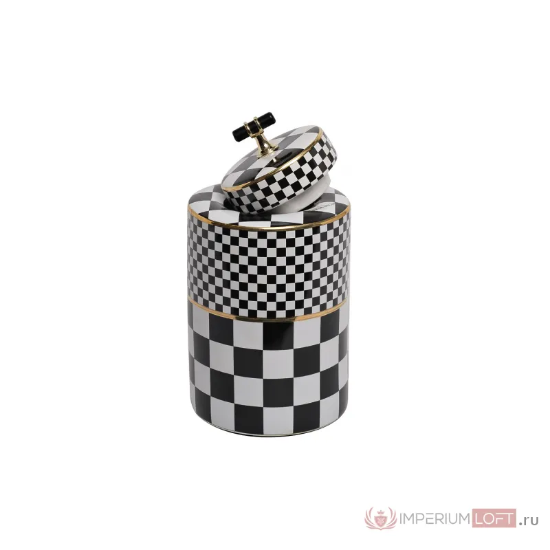 55RD4395M Ваза керамическая с крышкой Chess d15*26см от ImperiumLoft