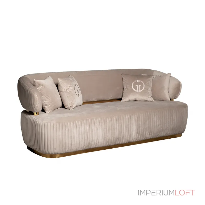 Диван Glarus трехместный велюровый серый от ImperiumLoft Диван Glarus трехместный велюровый серый от ImperiumLoft