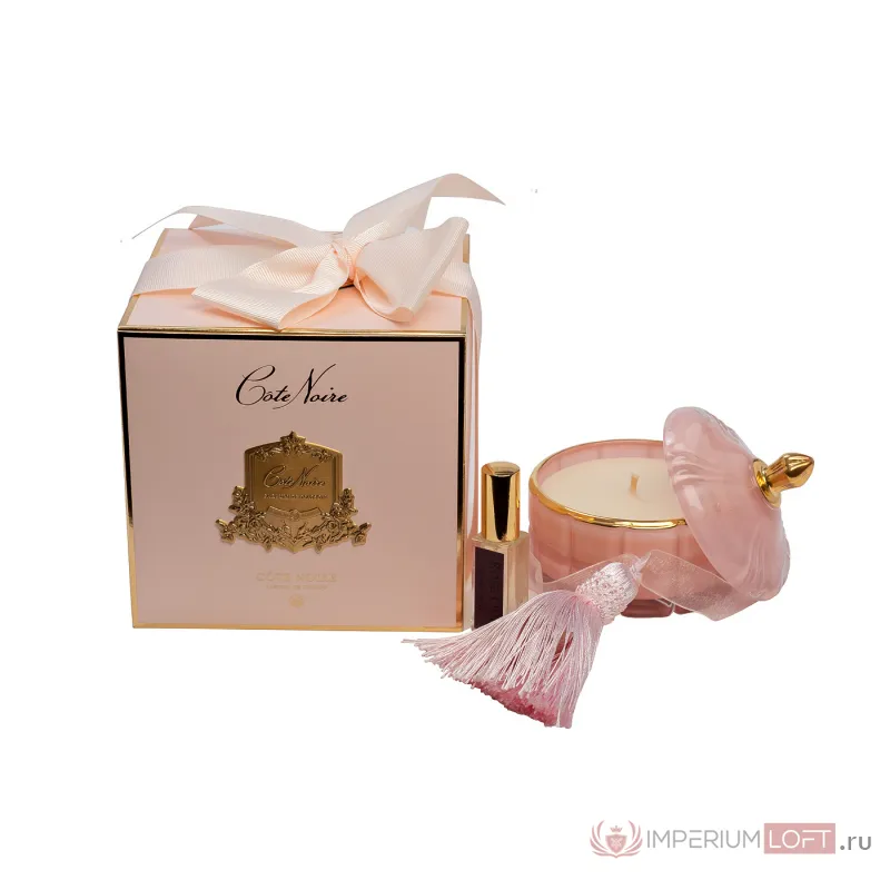 96CN4502 Свеча ароматическая Pink Champagne в вазе в уп.185г + подарок от ImperiumLoft