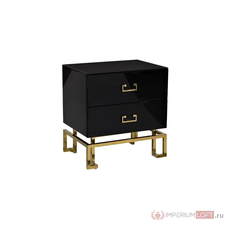 KFG059 Тумба c 2-мя ящиками черная/золото 55*40*58см от ImperiumLoft