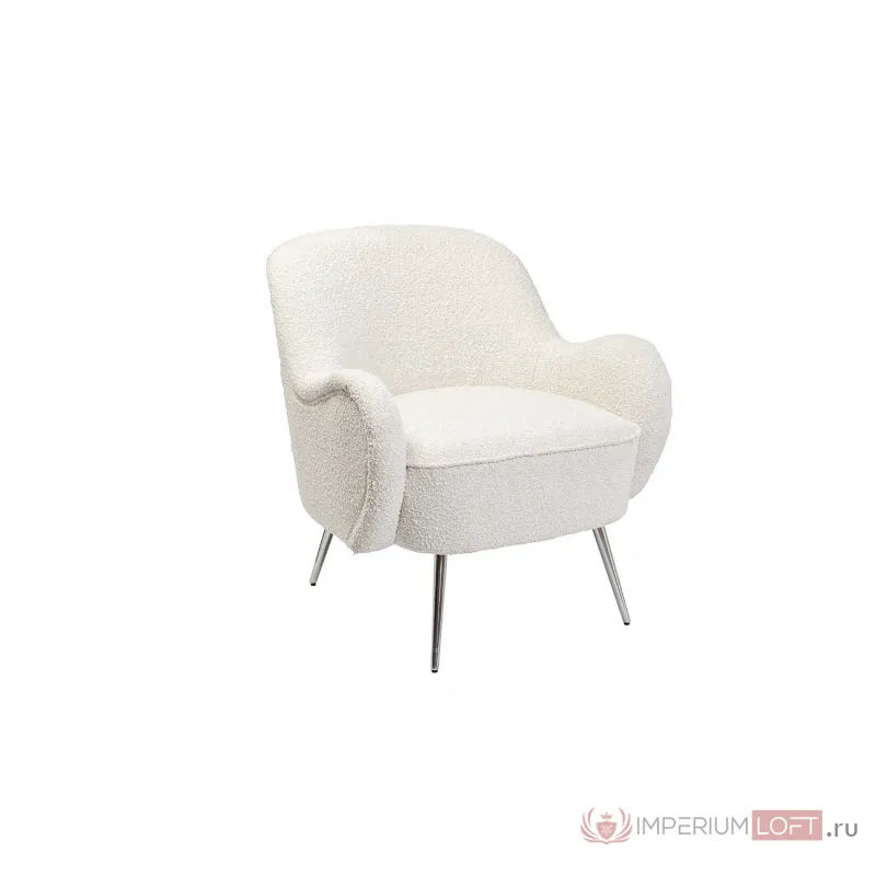 48MY-2688 CRE SL Кресло букле кремовое 72*75*76см мет.ножки от ImperiumLoft