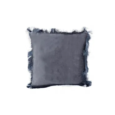Подушка декоративная с бахромой синяя 70SW-28051