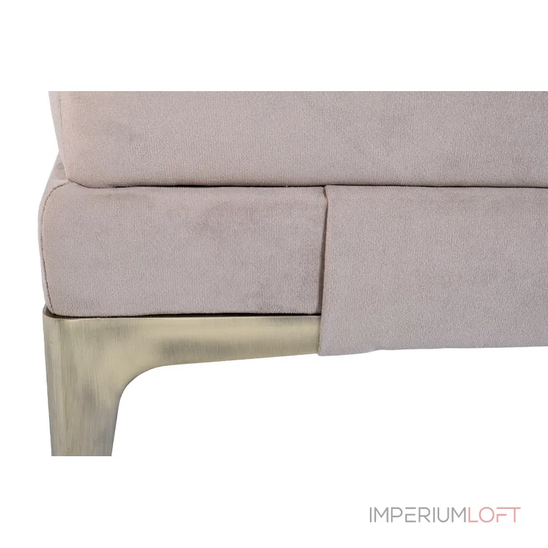 Банкетка Prima на металлических опорах серо-бежевая от ImperiumLoft