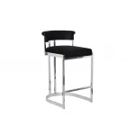 Стул барный черный велюровый (хром) GY-B8216-BL от ImperiumLoft