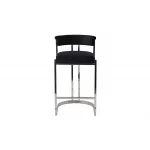 Стул барный черный велюровый (хром) GY-B8216-BL от ImperiumLoft