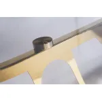 Стол обеденный прозрачное стекло/золото