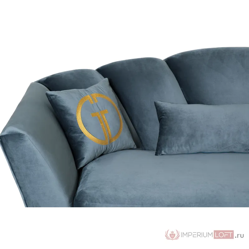 Диван Annette трехместный раскл,велюр бирюз.Riv87/зол 250*100*95 от ImperiumLoft