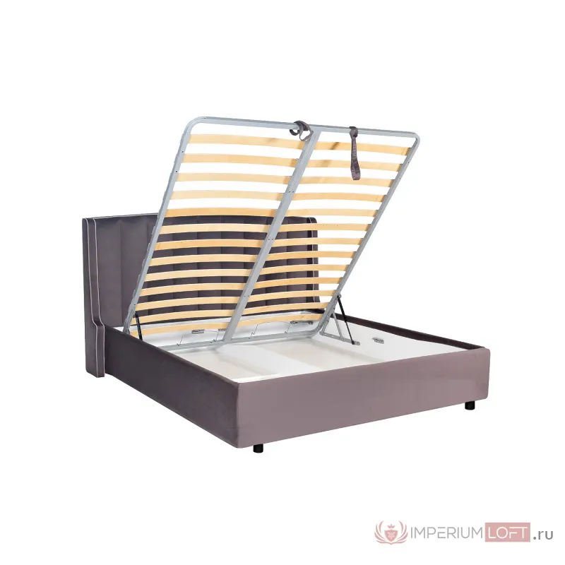 Кровать Odry c подъем.мех. велюр лилово-серый Vel19 206*220*120 от ImperiumLoft