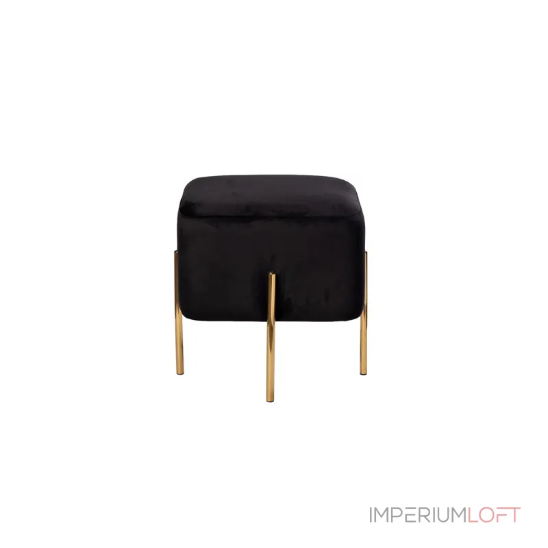 Пуф велюровый черный/золото от ImperiumLoft Пуф велюровый черный/золото от ImperiumLoft