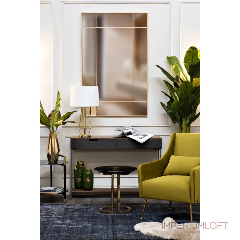 Зеркало прямоугольное в золотой раме KFG047 от ImperiumLoft