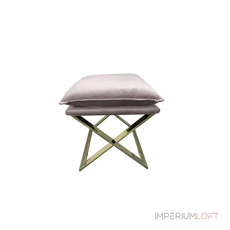 Пуф велюровый розовый/золото от ImperiumLoft Пуф велюровый розовый/золото от ImperiumLoft