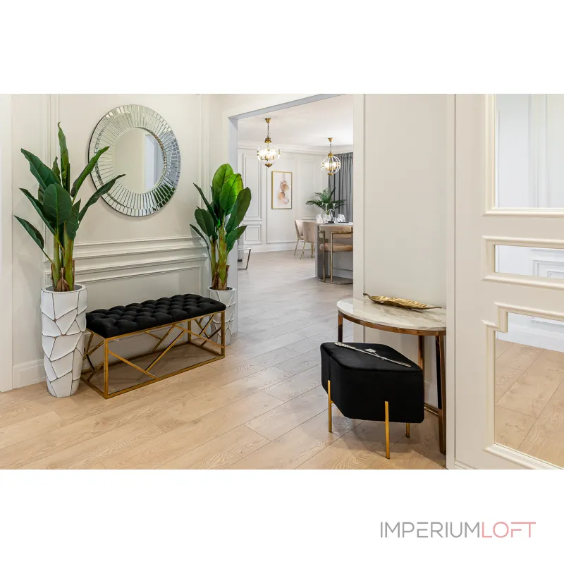 Пуф велюровый черный/золото от ImperiumLoft Пуф велюровый черный/золото от ImperiumLoft