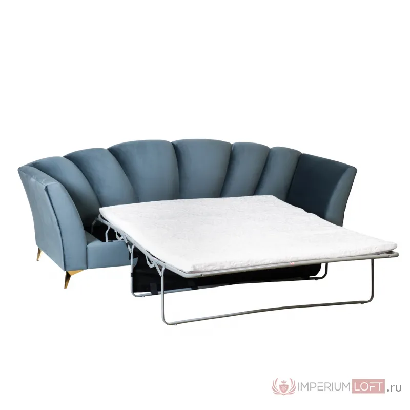 Диван Annette трехместный раскл,велюр бирюз.Riv87/зол 250*100*95 от ImperiumLoft