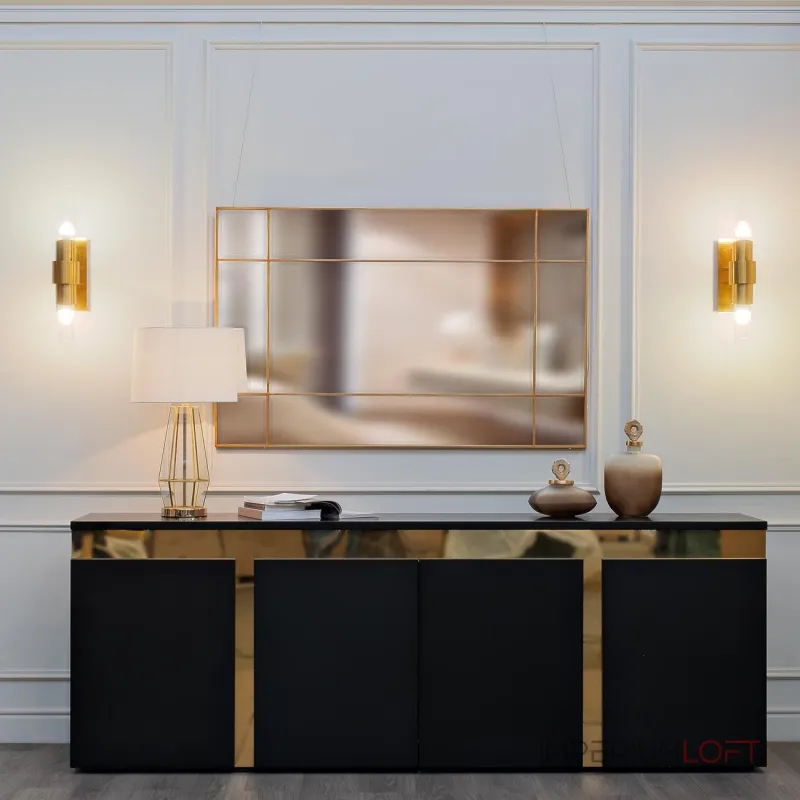 Зеркало прямоугольное в золотой раме KFG047 от ImperiumLoft