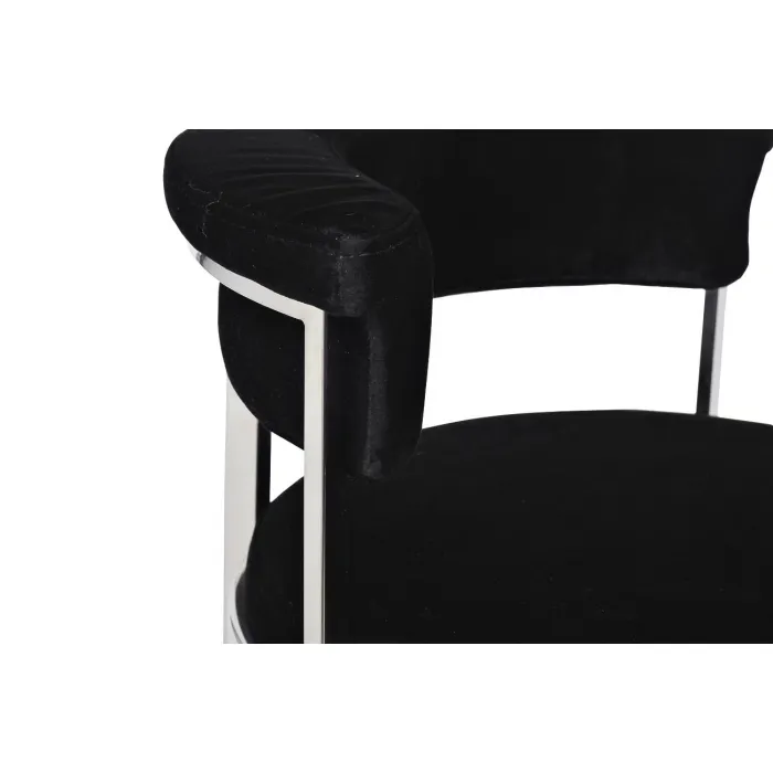 Стул барный черный велюровый (хром) GY-B8216-BL от ImperiumLoft
