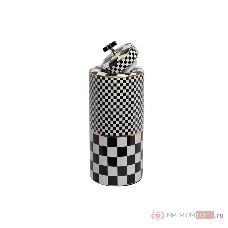 55RD4395L Ваза керамическая с крышкой Chess d15*37см от ImperiumLoft