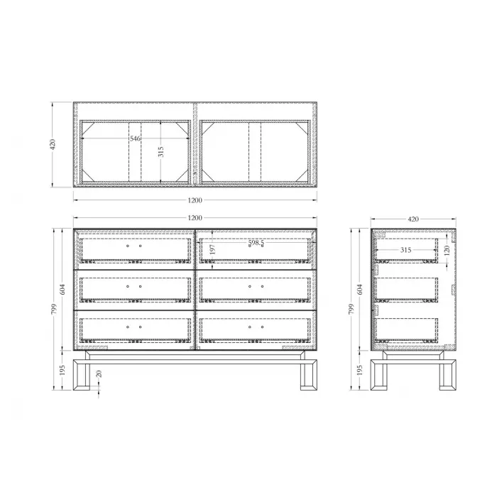 Комод с ящиками белый/золото от ImperiumLoft