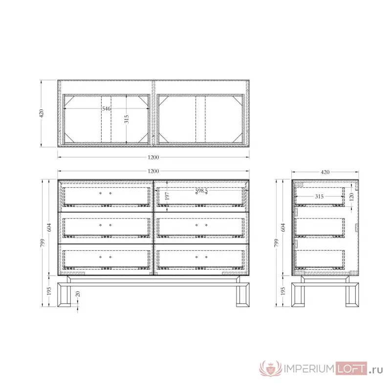 Комод с ящиками белый/золото от ImperiumLoft