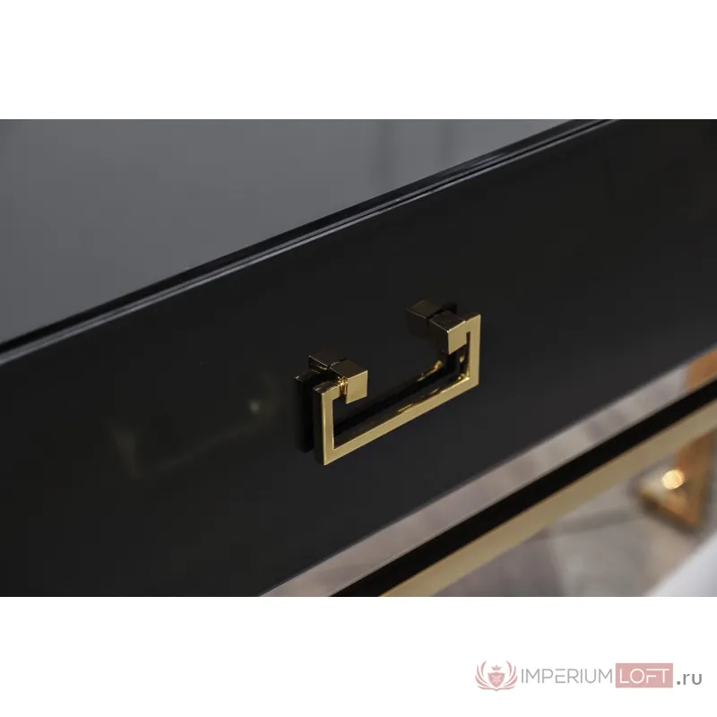 Консоль с ящиками черное стекло/золото KFG058 от ImperiumLoft