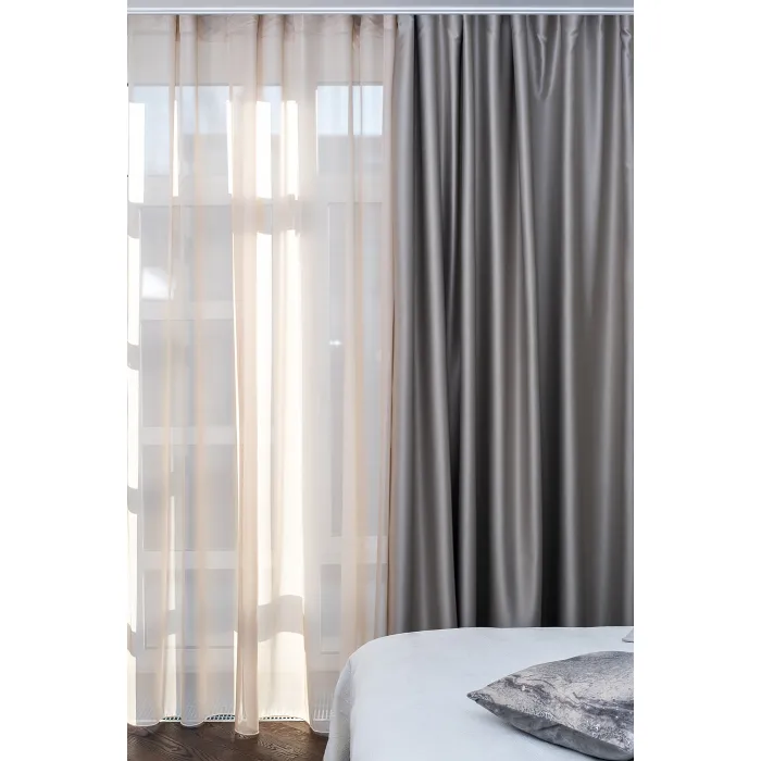 115KRT-282602-TUL BEG Тюль Ницца бежевый, 275*320 от ImperiumLoft