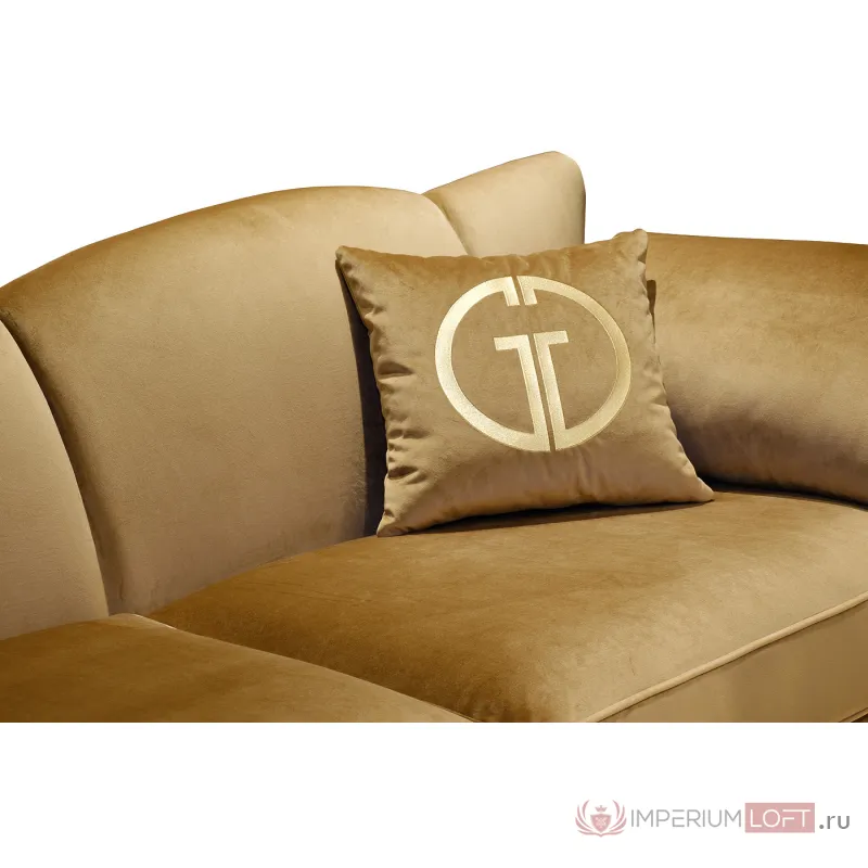 Диван Siena трехм.без мех.,велюр золотой Pad14 2280*920*920см от ImperiumLoft