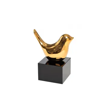 Статуэтка Птичка золотая 13см на подставке 55RD4007S