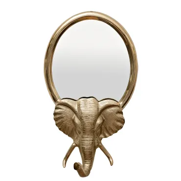 Зеркало декоративное 'Голова слона' золотое от ImperiumLoft