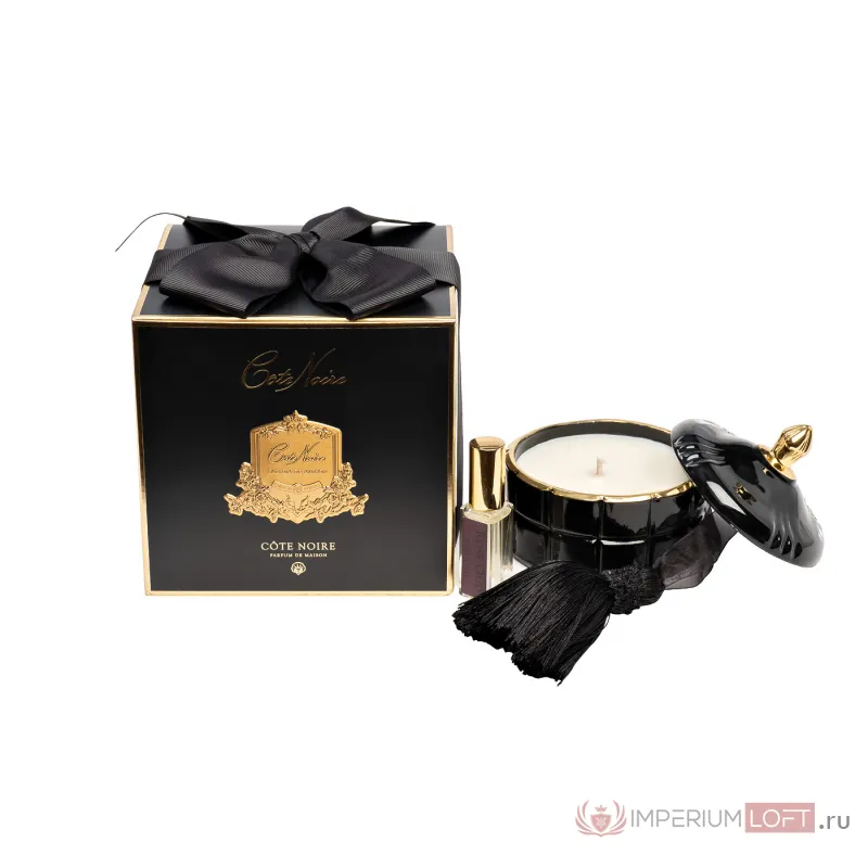 96CN4504 Свеча ароматическая French morning tea в вазе в уп.185г + подарок от ImperiumLoft