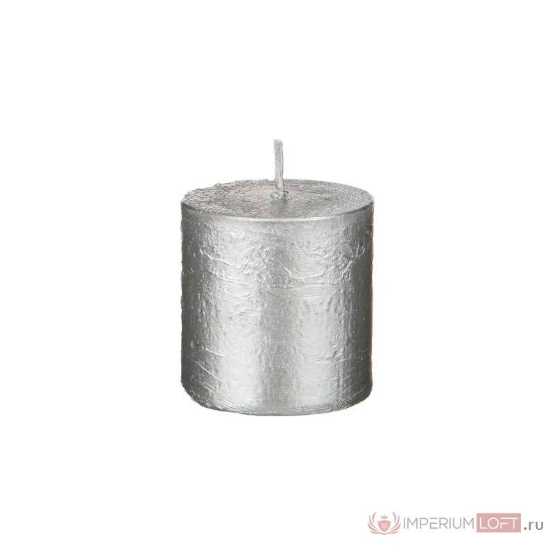 348-538 Свеча цилиндр 5 см серебряная от ImperiumLoft