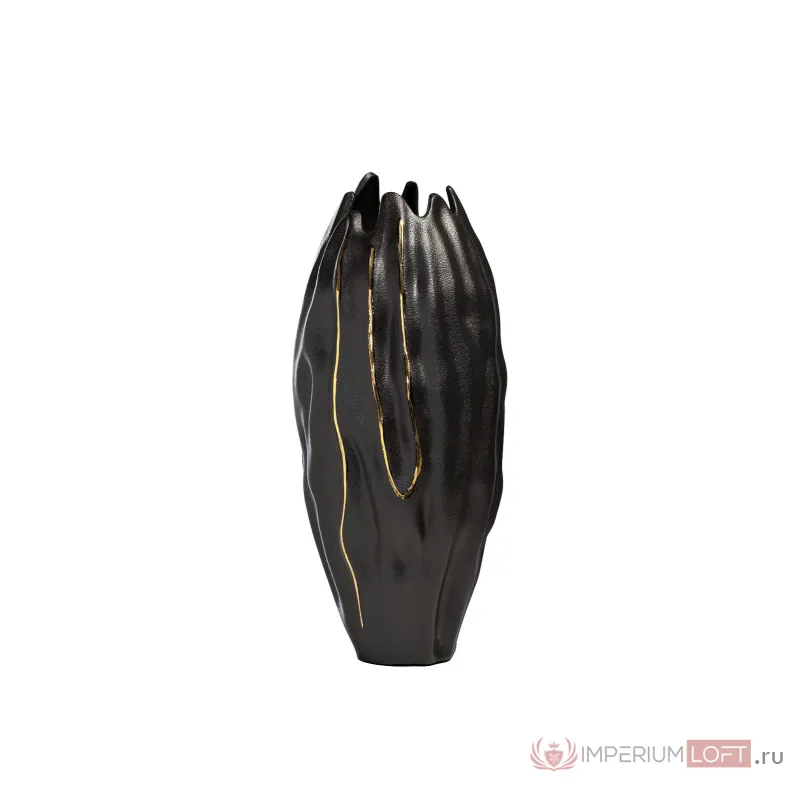 Ваза керамическая рельефная черная от ImperiumLoft
