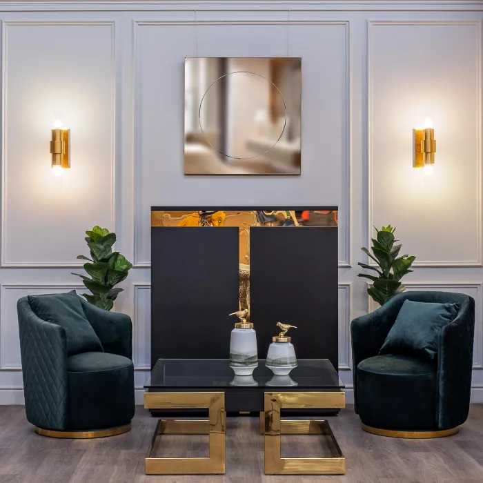 Лампа настольная с матовым плафоном, золото 22-88228 от ImperiumLoft