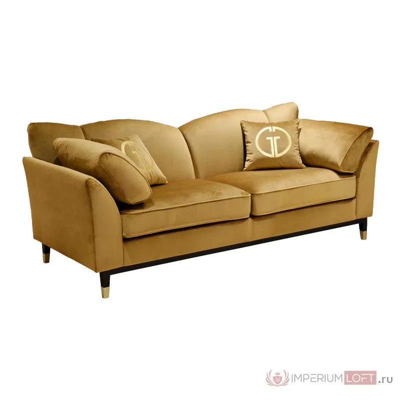 Диван Siena трехм.без мех.,велюр золотой Pad14 2280*920*920см от ImperiumLoft