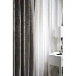 121GD-TEL07-PORT SER Портьера BARI серебряная 275*260см от ImperiumLoft