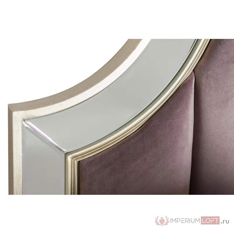 KFE007-69 Кровать с зерк.вставками велюр роз-серый 211*189*158см от ImperiumLoft