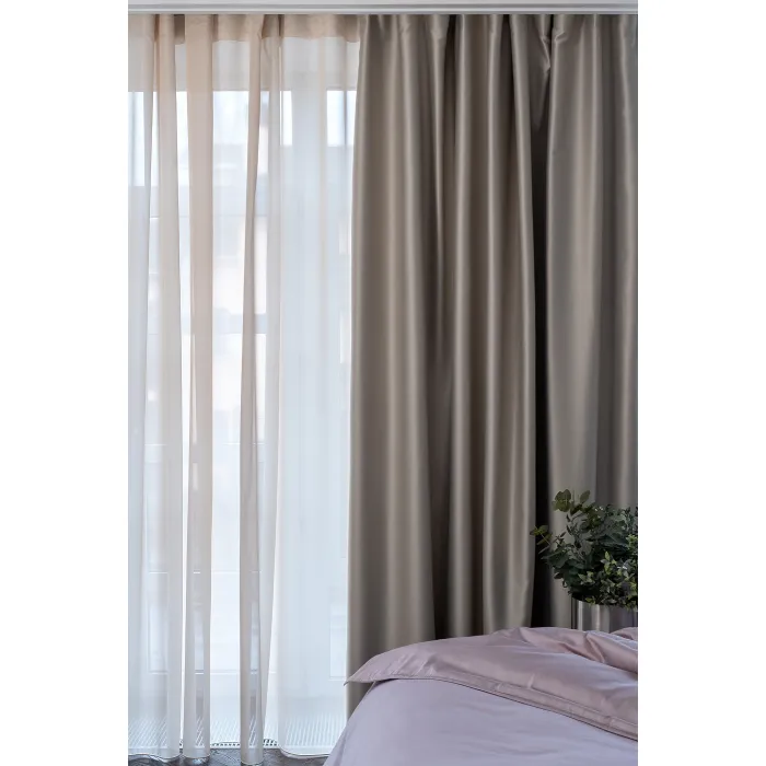 115KRT-282602-TUL BEG Тюль Ницца бежевый, 275*320 от ImperiumLoft