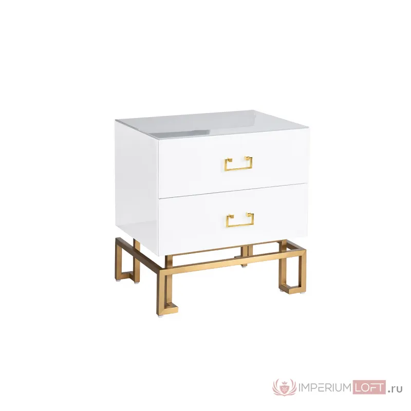 KFG085 Тумба 2 ящика белая/золото 55*40*58см от ImperiumLoft