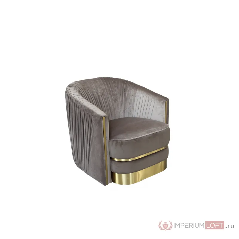 87YY-1890-1 BRN Кресло велюровое серо-коричневое 82*91*83см от ImperiumLoft