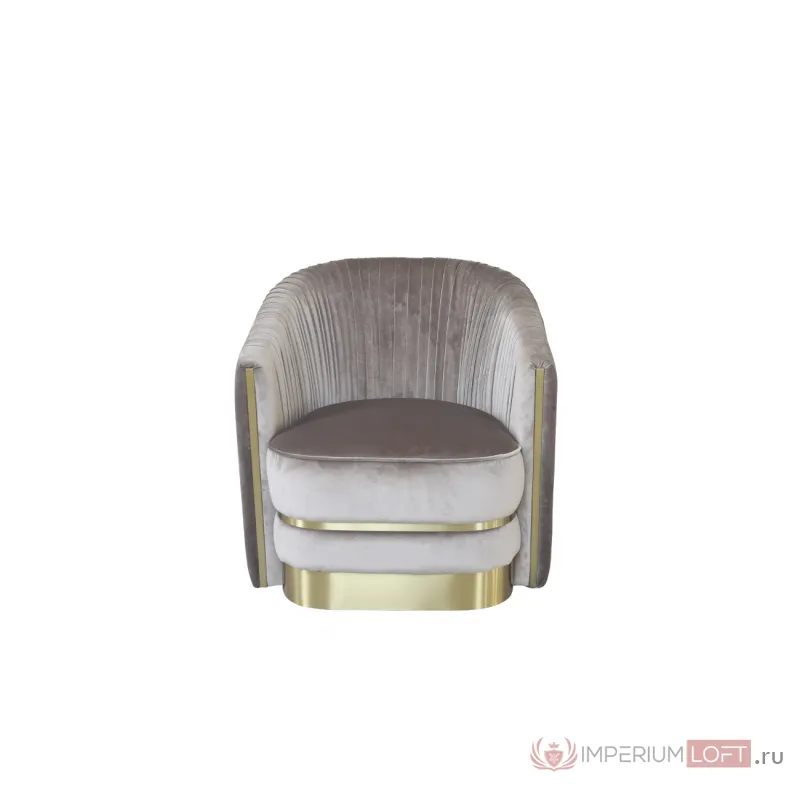 87YY-1890-1 BRN Кресло велюровое серо-коричневое 82*91*83см от ImperiumLoft